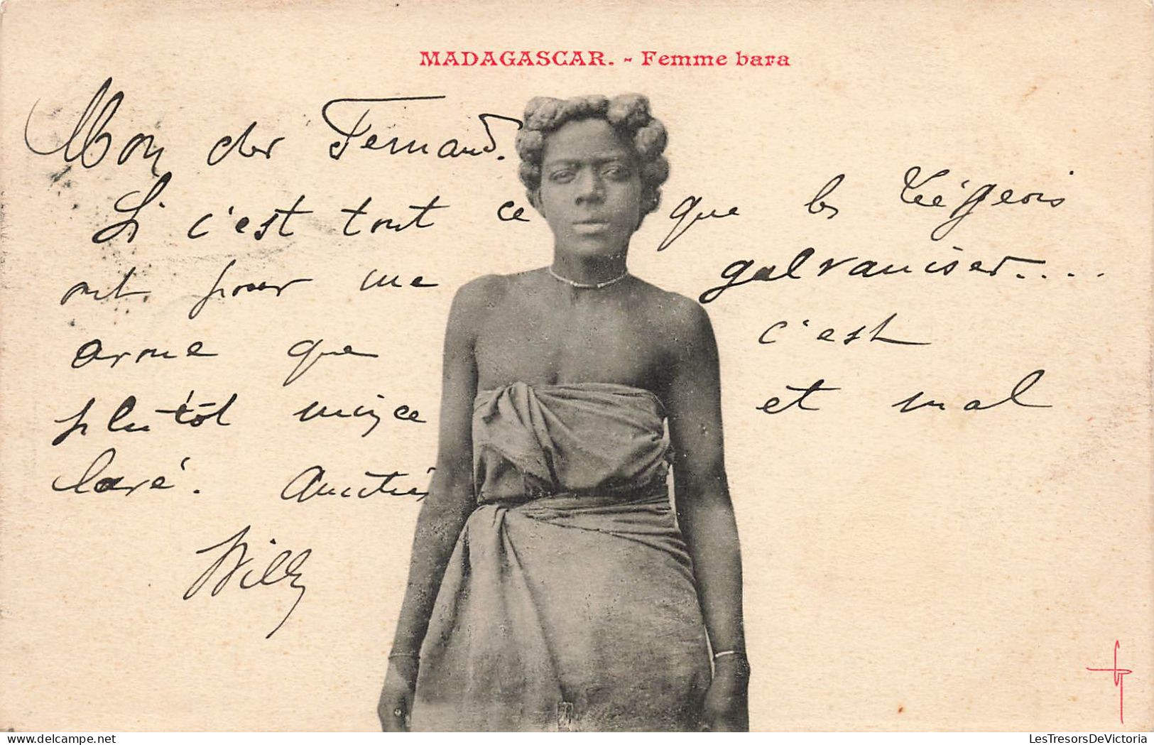 MADAGASCAR - Femme Bara - Carte Postale Ancienne - Madagascar