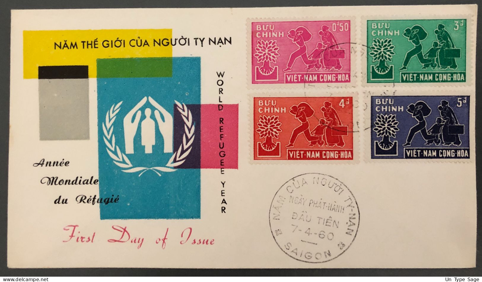 Viêt-Nam, FDC Année Mondiale Du Réfugié 7.4.1960 - (A1775) - Vietnam