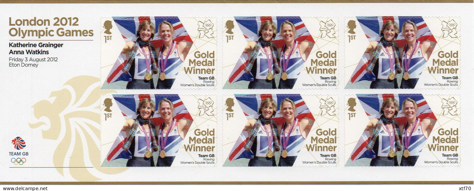 GREAT BRITAIN 2012 Olympic Games Gold Medal Winners: Women's Double Sculls - Unused Stamps