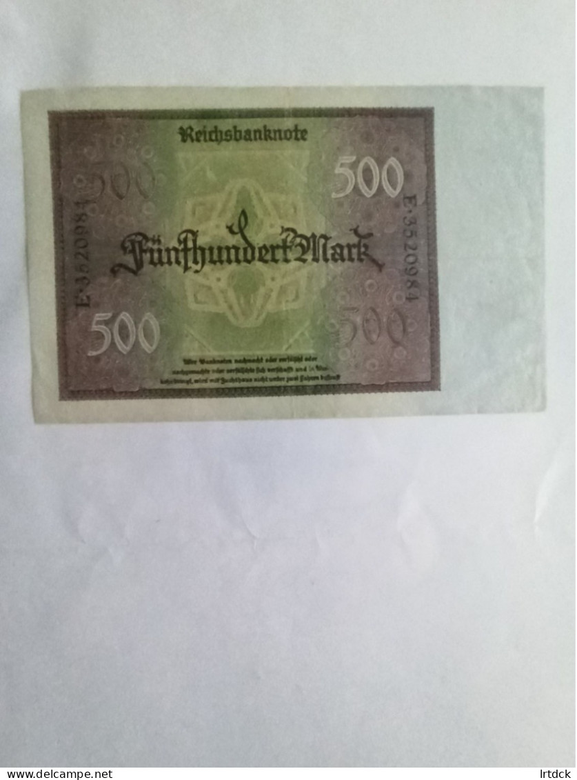 Billet Allemagne 500 Mark 1927/03/1922 - 500 Mark