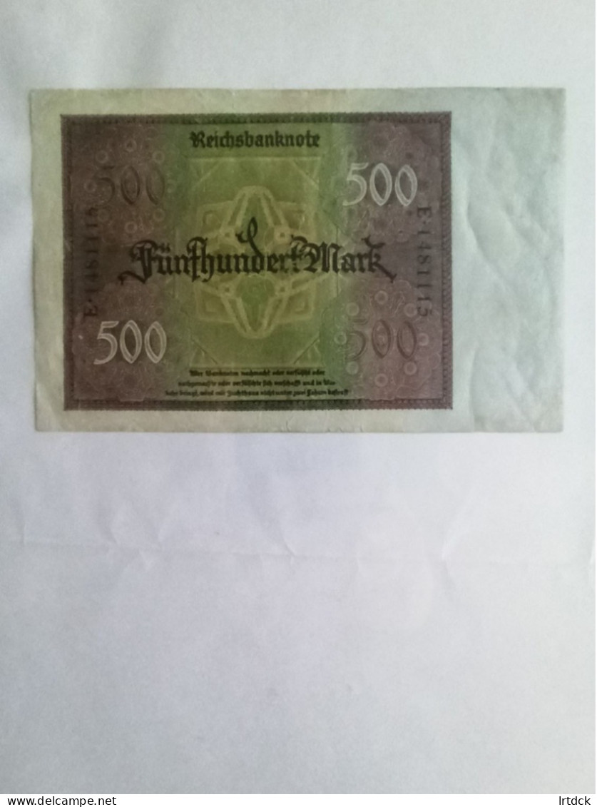 Billet Allemagne 500 Mark 1927/03/1922 - 500 Mark