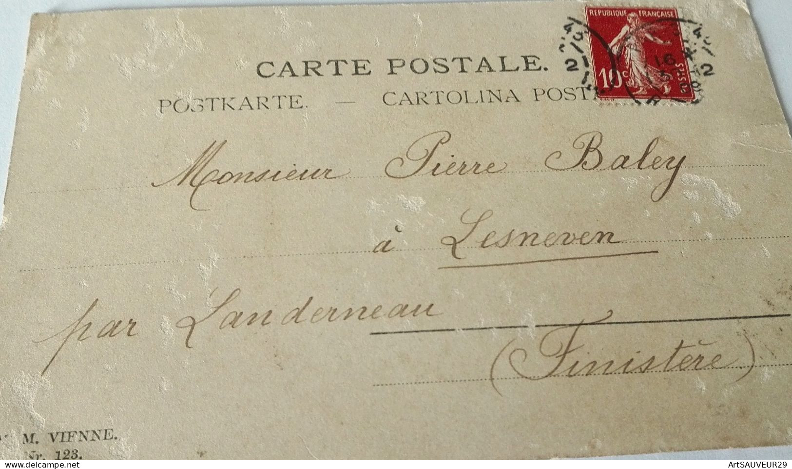 CARTE POSTALE BONNE ET HEUREUSE ANNEE M.VIENNE N° 123 1909 - Kommunion