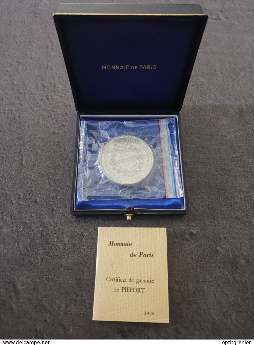 COFFRET PIEFORT ARGENT 50 FRANCS HERCULE 1978  N°103/599 / SILVER FRANCE - Pruebas