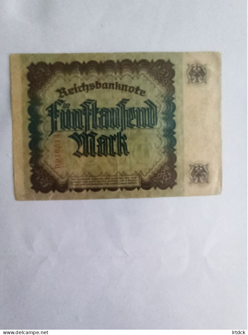 Billet Allemagne 5000 Mark 16/09/1922 - 500 Mark