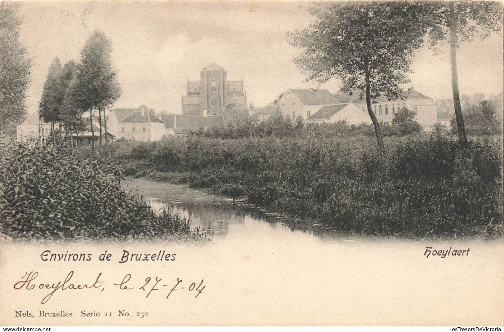 BELGIQUE - Hoeilaart - Vue Sur La Ville Et L'église Depuis Le Bord De La Rivière - Carte Postale Ancienne - Höilaart