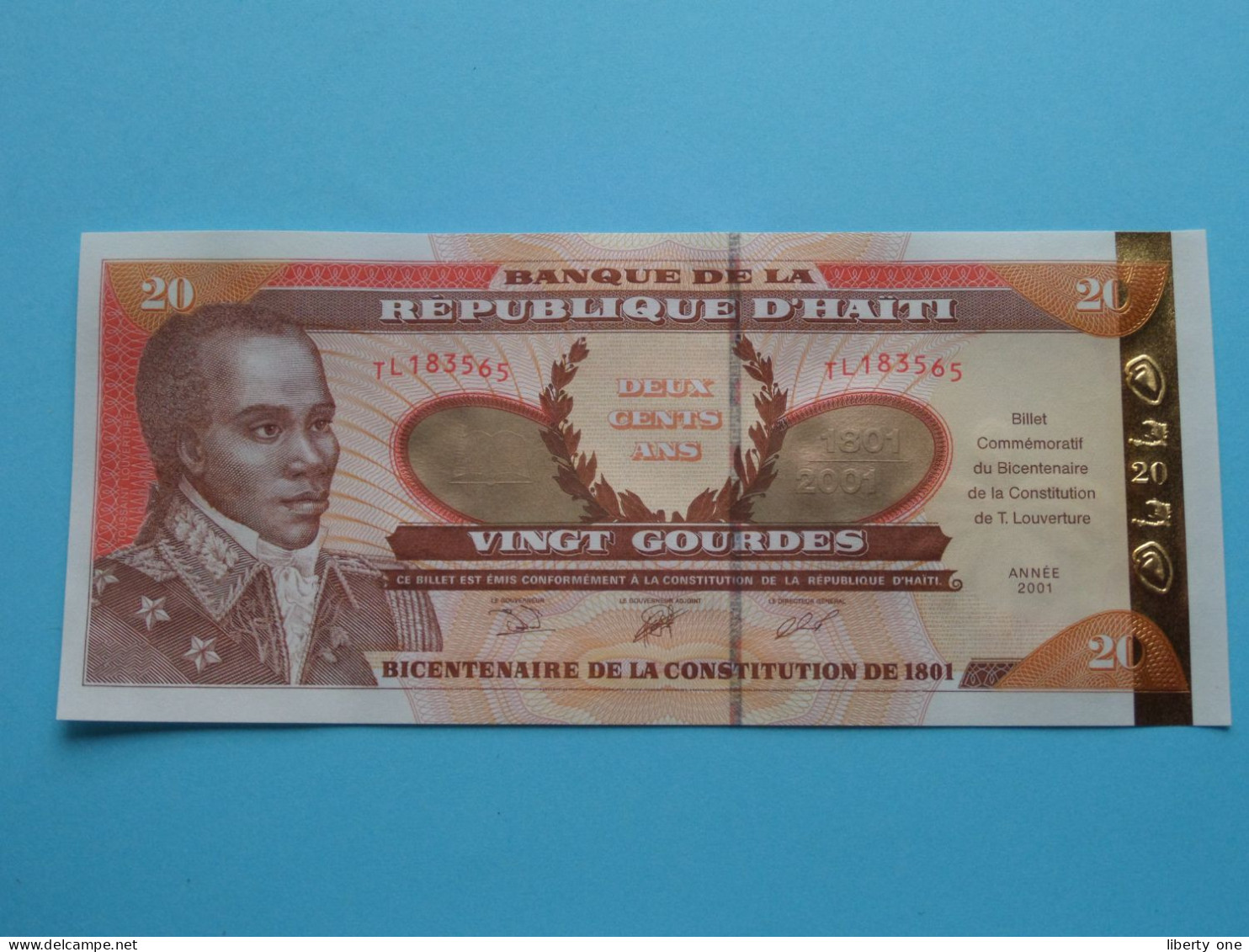 20 Vingt Gourdes ( 2001 ) Banque De La République D'HAITI ( For Grade See SCAN ) UNC ! - Haiti