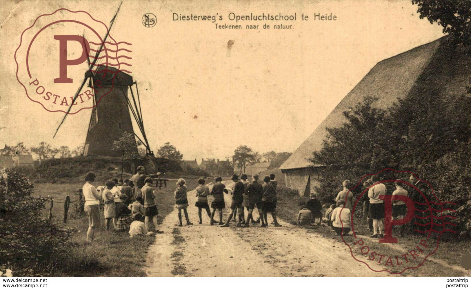 Diesterweg's Openluchtschool Te HEIDE - Teekenen Naar De Natuur - Moulin - Molen  ANTWERPEN ANVERS BELGIE BELGIQUE - Kalmthout