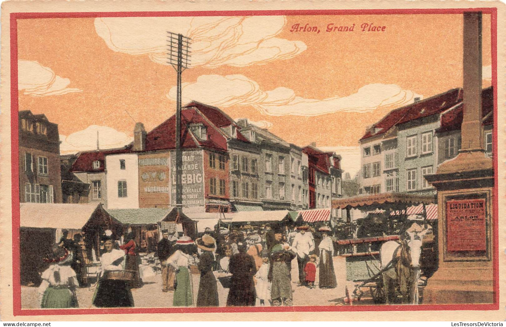 BELGIQUE - Arlon - Grand Place - Colorisé - Animé - Carte Postale Ancienne - Arlon