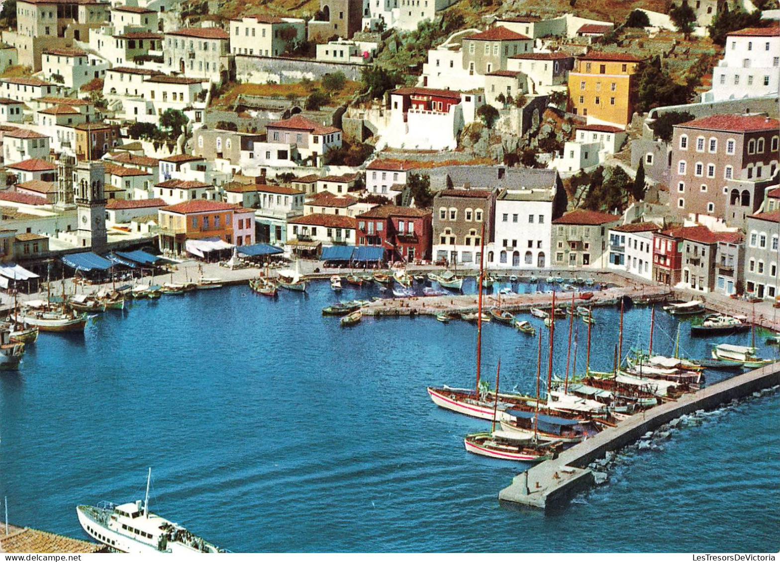 GRÈCE - Hydra - Vue Du Quai - Colorisé - Carte Postale Ancienne - Grèce