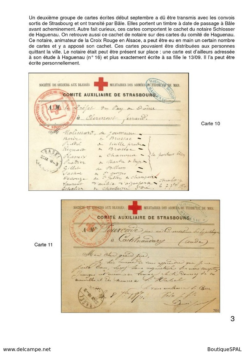 Les Cartes De Correspondance De La Croix-Rouge En Alsace En 1870 - SPAL 2020 - Elsass - Rotes Kreuz 1870 - Croix Rouge