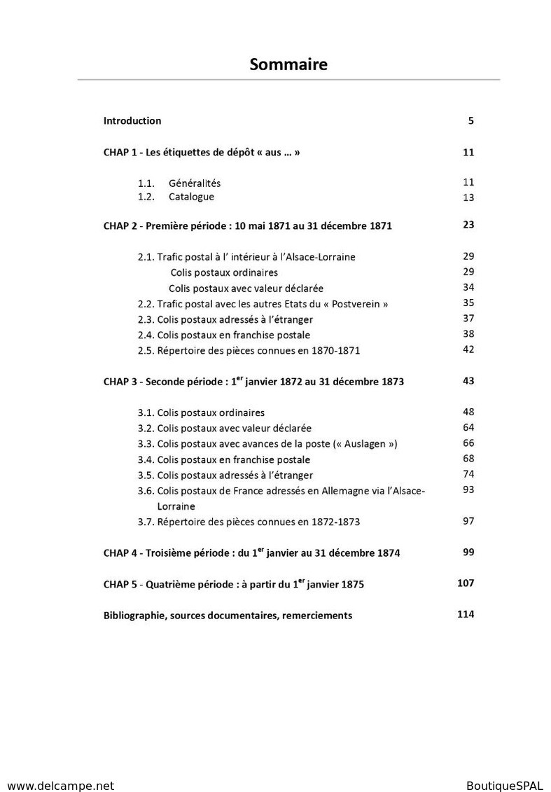 Les Documents D'accompagnement Des Colis Postaux D'Alsace-Lorraine 1871-1876 - Elsass Lothringen - SPAL 2020 - Correomilitar E Historia Postal