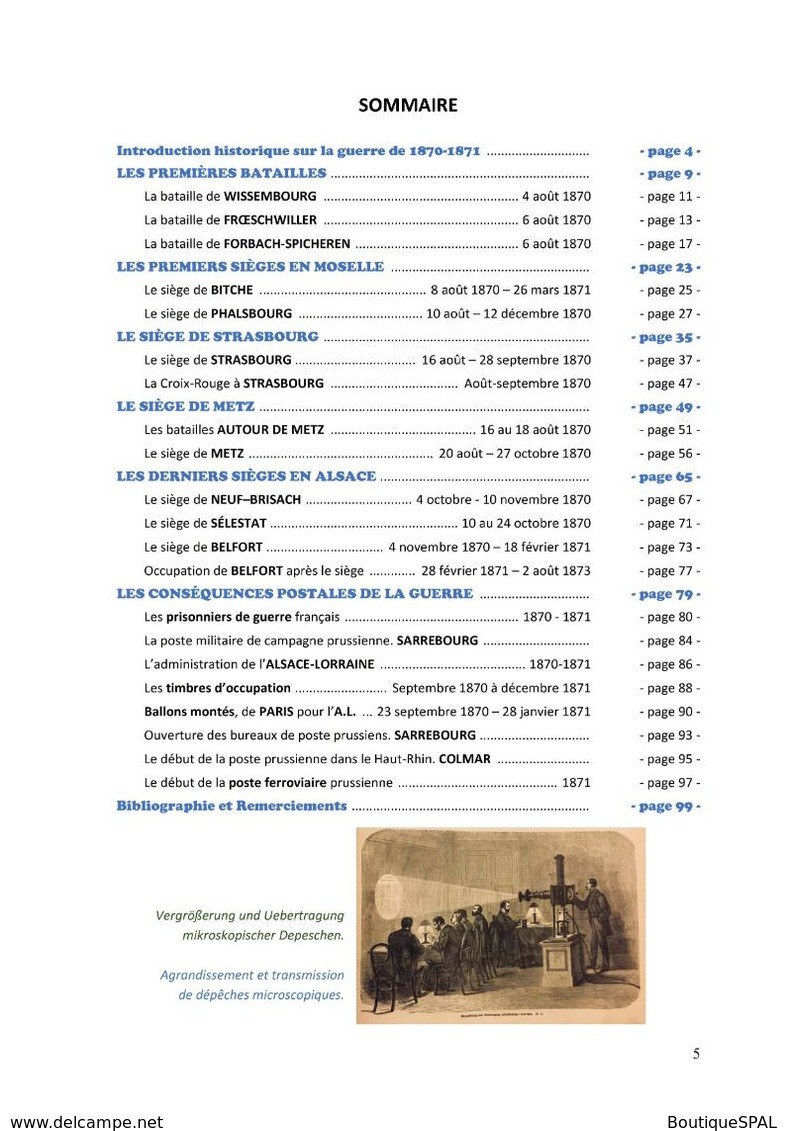 La Guerre De 1870-1871 En Alsace-Lorraine à Travers L'histoire Postale - SPAL édition 2020 - Elsass-Lothringen 1870-1871 - Posta Militare E Storia Militare