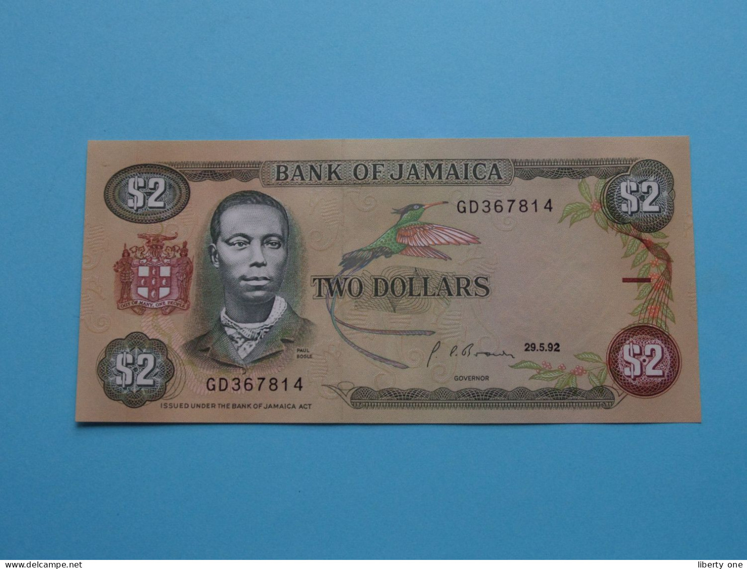 2 Two Dollars ( 29.5.92 ) Bank Of JAMAICA ( For Grade See SCAN ) UNC ! - Jamaique