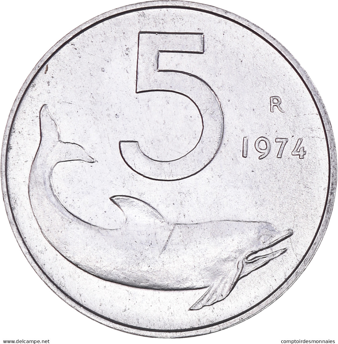 Monnaie, Italie, 5 Lire, 1974, Rome, SPL+, Aluminium, KM:92 - 5 Liras