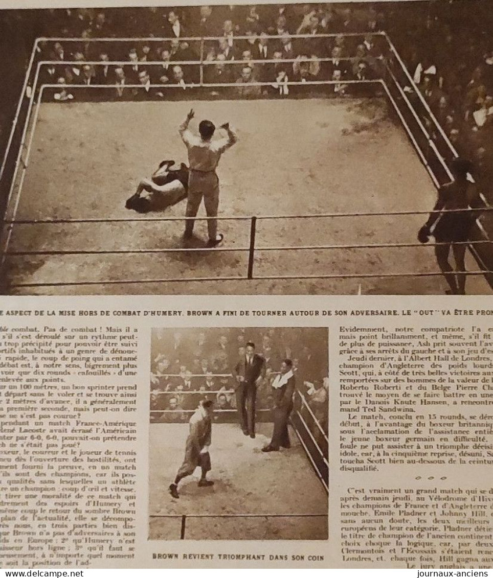 1929 BOXE - Alfonso BROWN = HUMERY - LE MIROIR DES SPORTS - Boeken