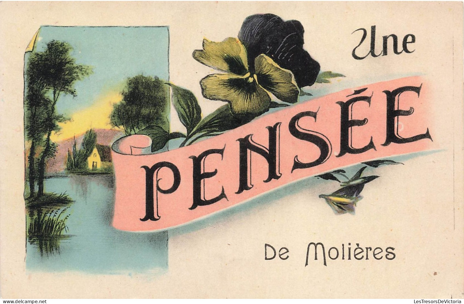 FRANCE - Molières - Une Pensée De Molières - Colorisé - Carte Postale Ancienne - Molieres
