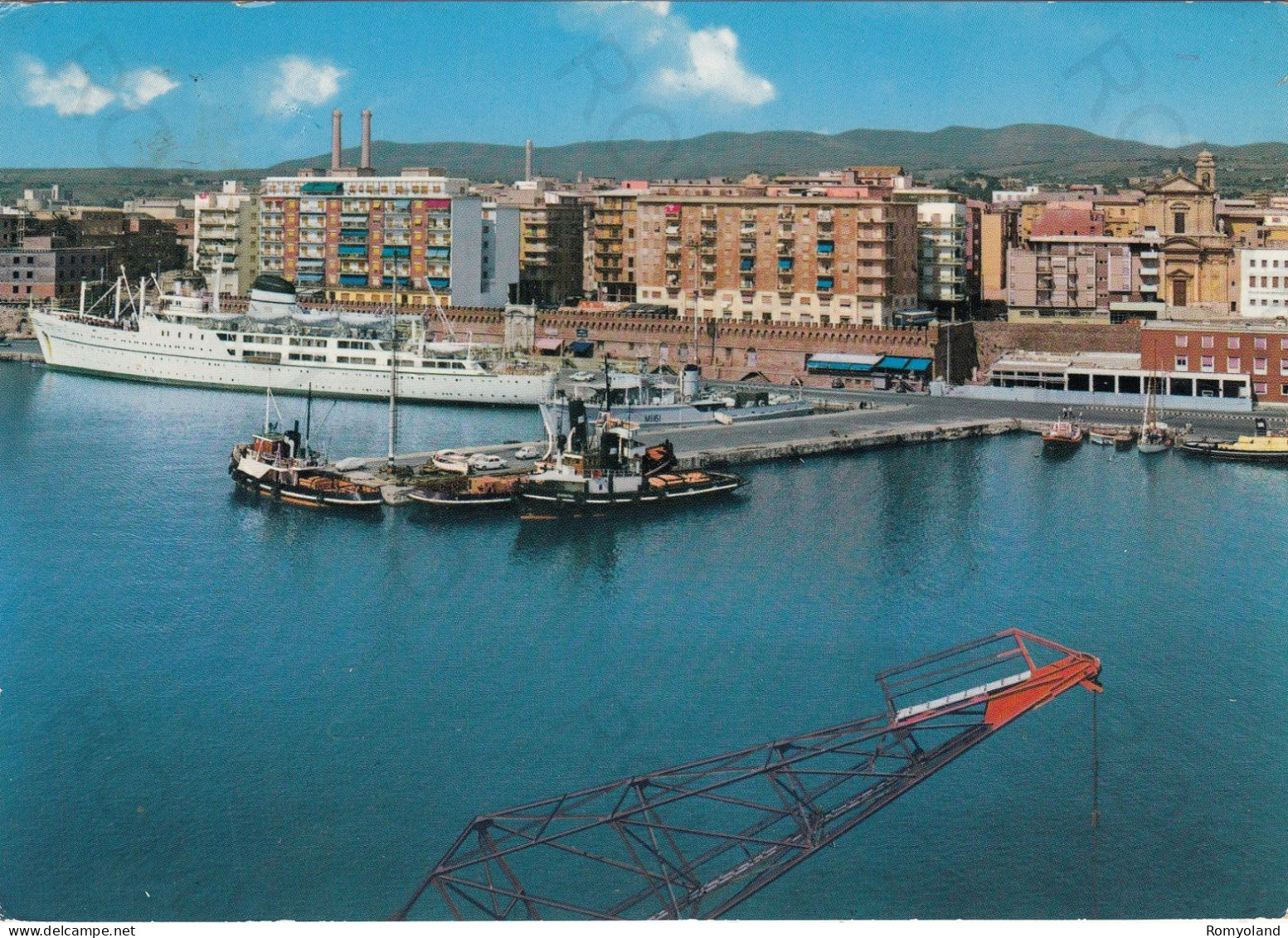 CARTOLINA  CIVITAVECCHIA,LAZIO-VEDUTA DAL PORTO-MARE,SOLE,ESTATE,LUNGOMARE,BARCHE A VELA,BELLA ITALIA,VIAGGIATA 1970 - Civitavecchia