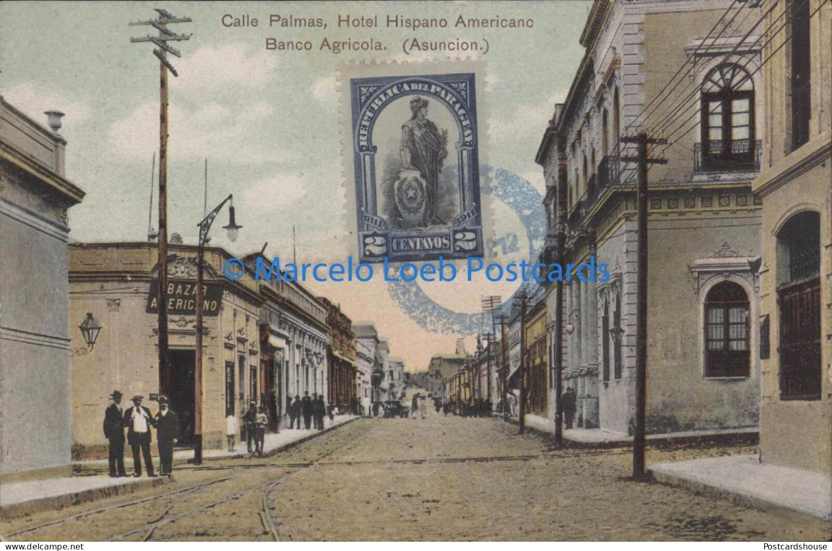 PARAGUAY ASUNCION CALLE PALMAS HOTEL HISPANO AMERICANO BANCO AGRICOLA GRÜTER - Paraguay