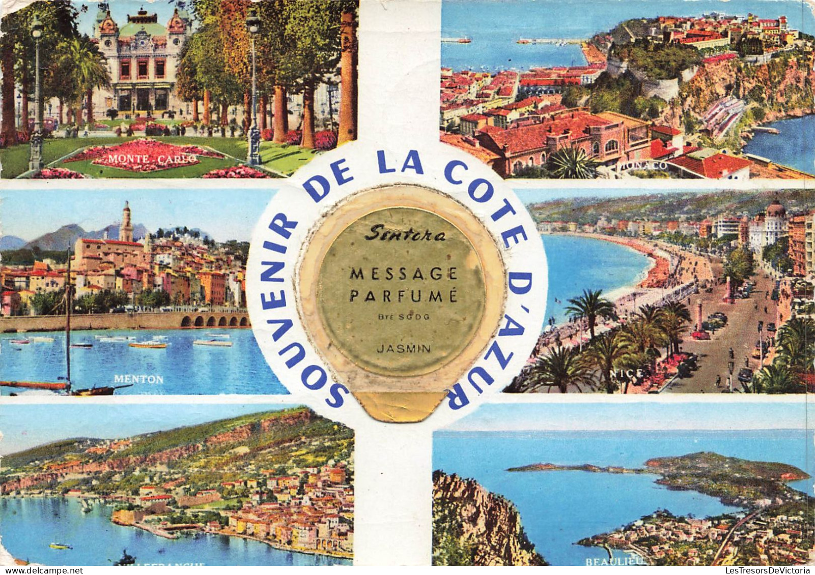 SOUVENIR DE LA CÔTE D'AZUR - Monte-Carlo - Monaco - Menton - Nice - Beaulieu - Colorisé - Carte Postale - Saluti Da.../ Gruss Aus...