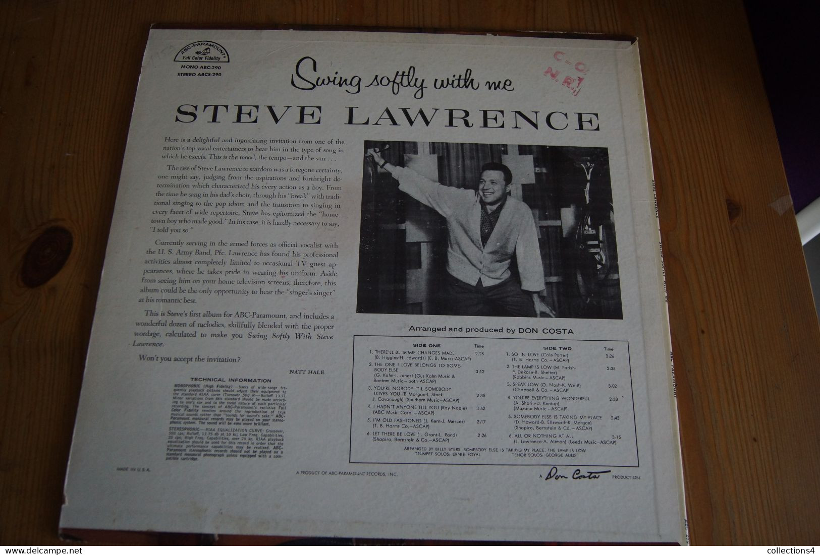 STEVE LAWRENCE SWING SOFTLY WITH ME RARE LP  AMERICAIN 1959 VALEUR+ POP AMERICAINE - Autres - Musique Anglaise