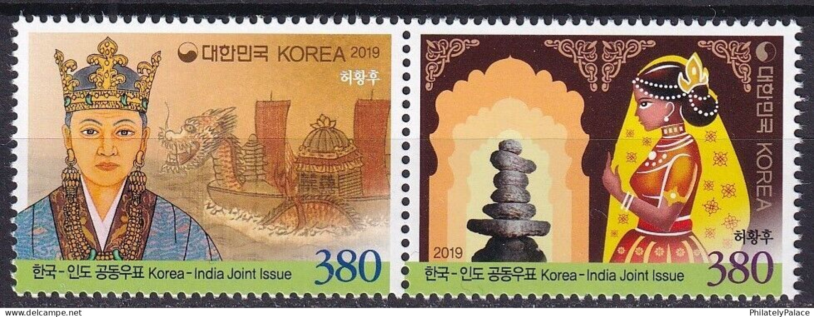 South Korea 2019 India, Joint Issue, Flag, Boat, Architecture,Dragon, Queen Heo, Princess Suriratna, Full Sheet MNH (**) - Gezamelijke Uitgaven