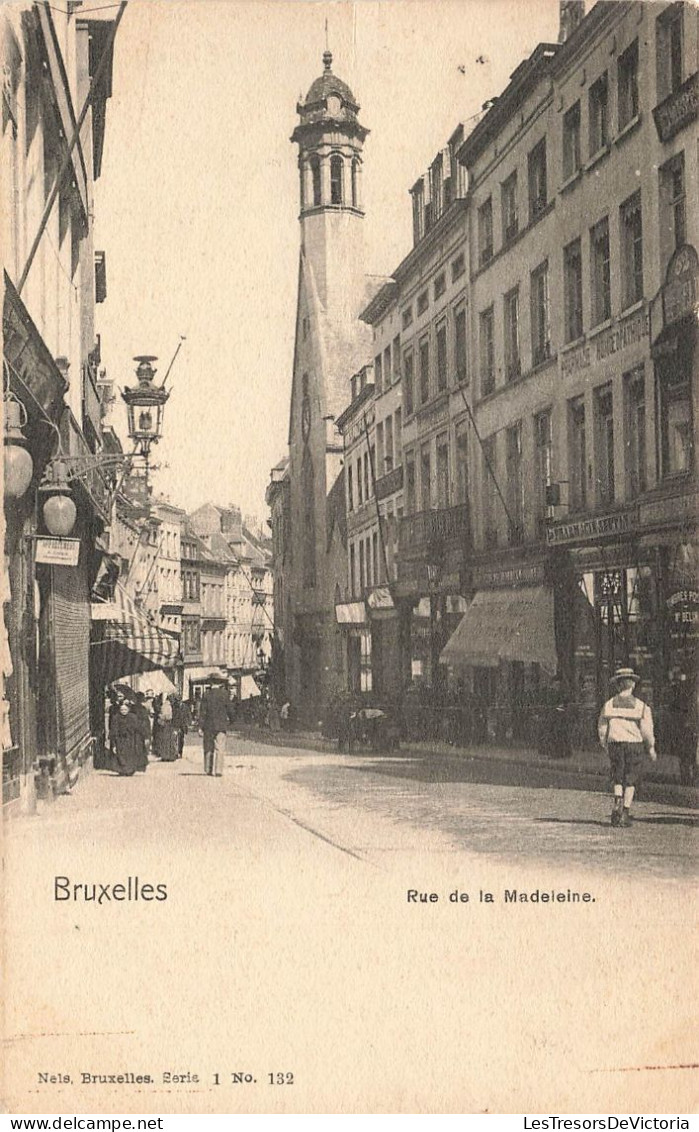 BELGIQUE - Bruxelles - Rue De La Madeleine - Animé - Carte Postale Ancienne - Cafés, Hotels, Restaurants