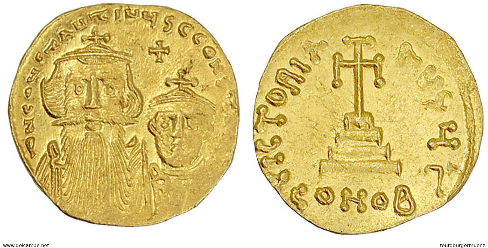 Solidus 654/659, Constantinopel, 3. Off. 4,43 G. Vorzüglich/Stempelglanz. Sear 959. - Byzantine