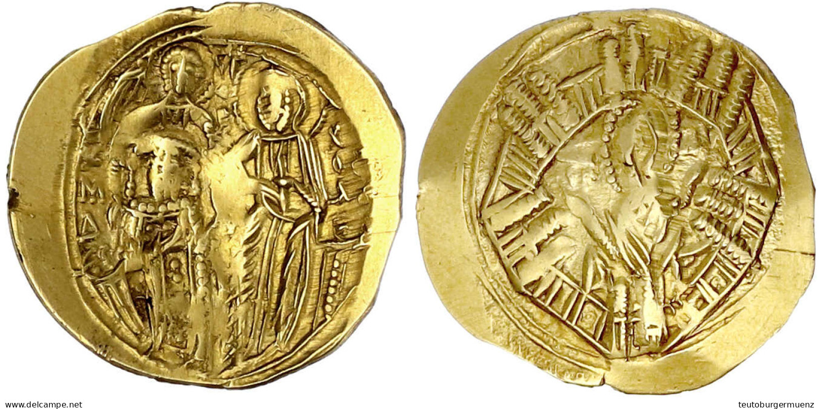 Hyperpyron 1261/1282 Constantinopel. Der Heilige Michael über Knieendem Kaiser Neben Stehendem Christus/Maria In Burgmau - Byzantium
