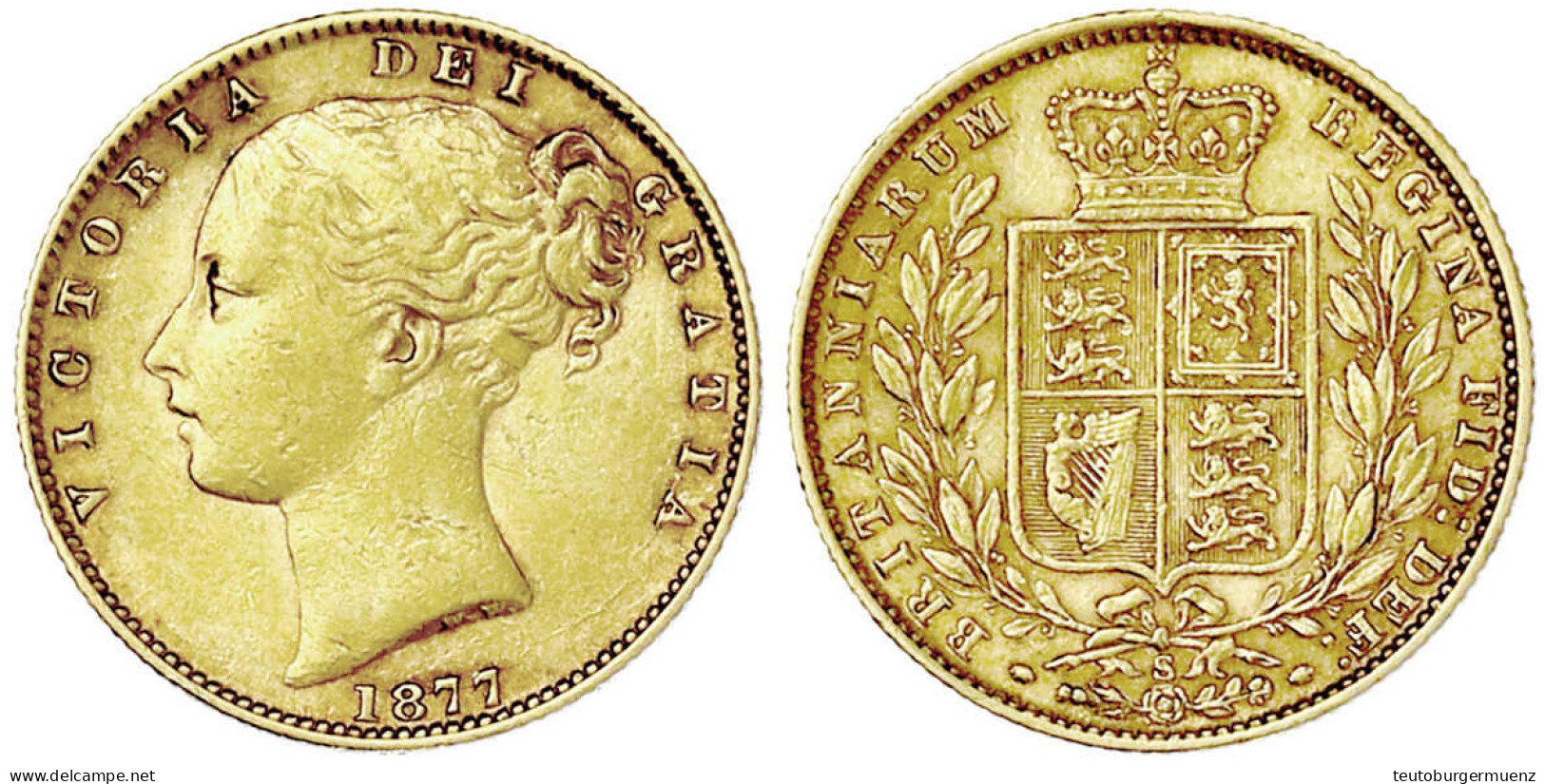 Sovereign 1877 S, Sydney. 7,99 G. 917/1000. Vorzüglich, Kl. Kratzer. Spink. 3855. - Andere & Zonder Classificatie