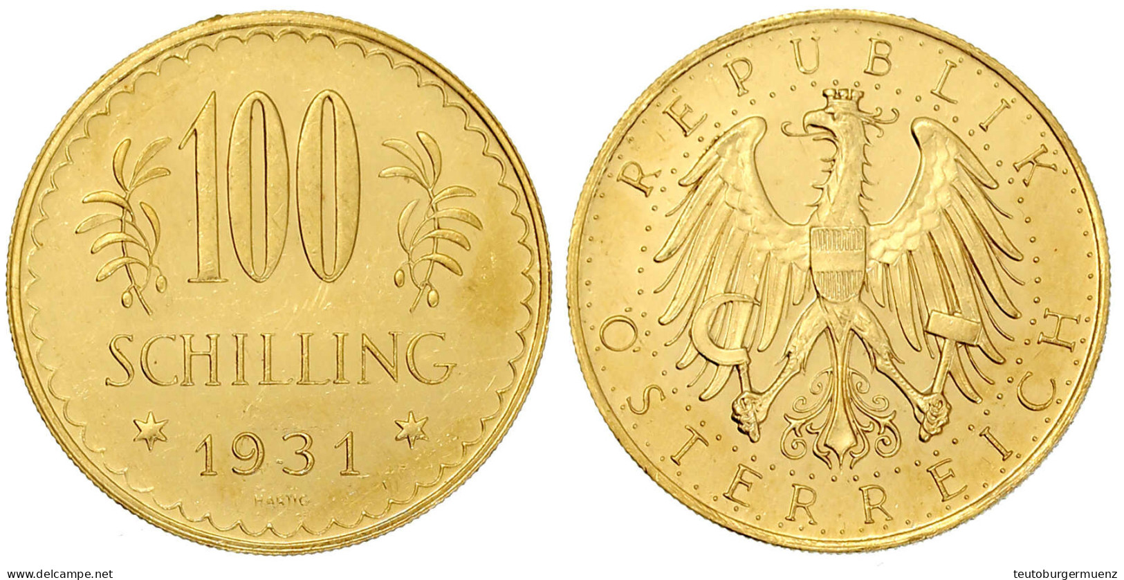 100 Schilling 1931. 23,52 G. 900/1000. Gutes Vorzüglich Aus Erstabschlag, Winz. Randfehler. J. 437. Friedberg 520. Nile  - Oostenrijk