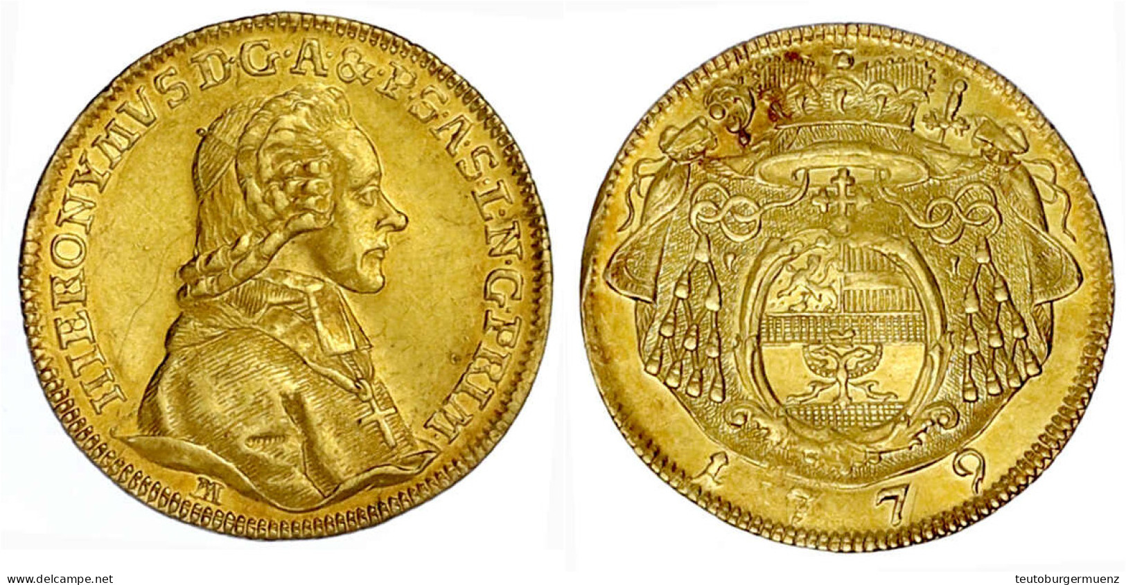 Dukat 1779 M. 3,49 G. Vorzüglich, Kl. Prüfspur Am Rand. Zöttl 3144. Friedberg 880. Pr. 2394. - Goldmünzen