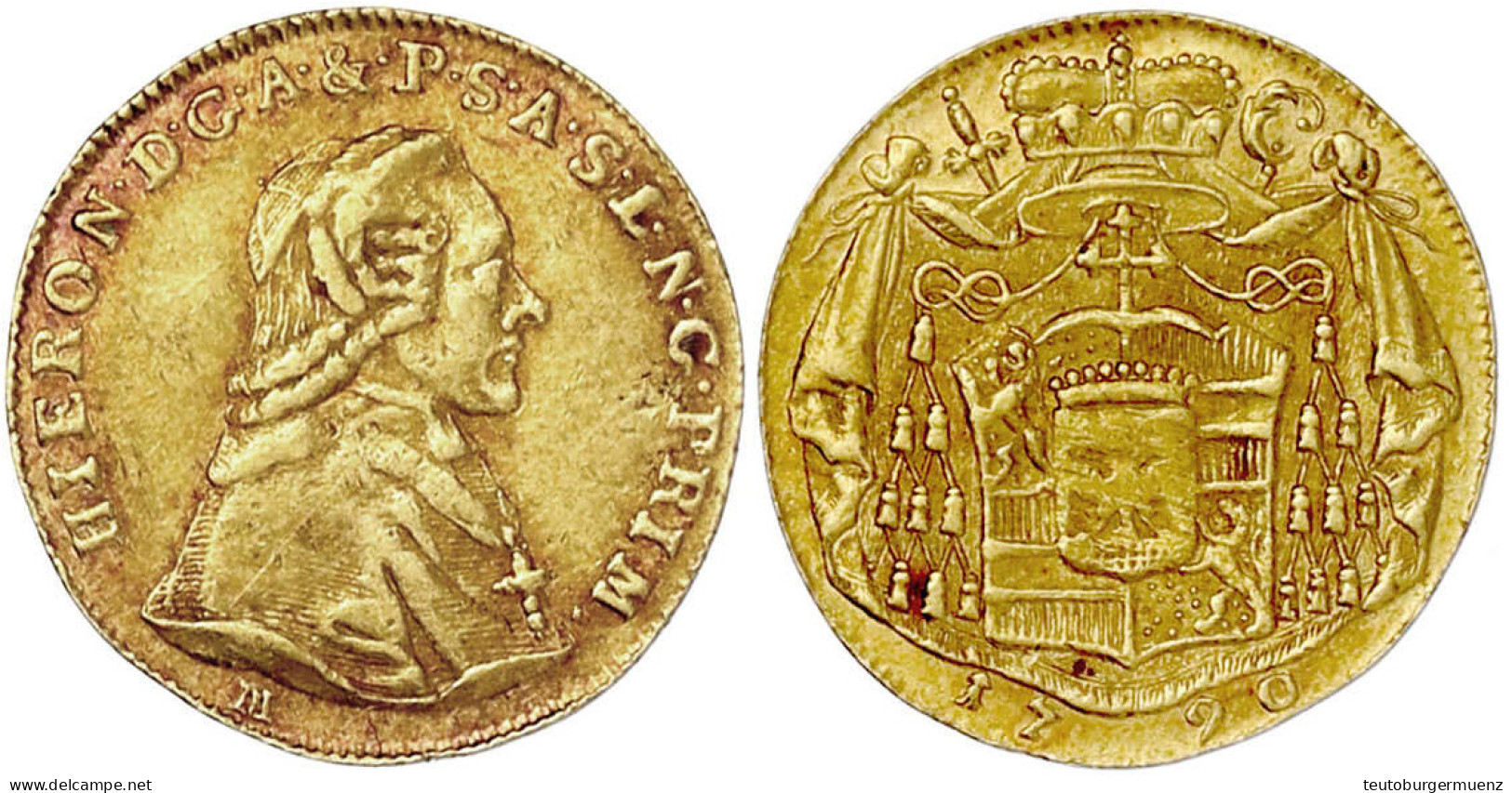 Dukat 1790 M. 3,47 G. Vorzüglich, Schöne Tönung. Zöttl 3158. Friedberg 880. Probszt 2405. - Gold Coins