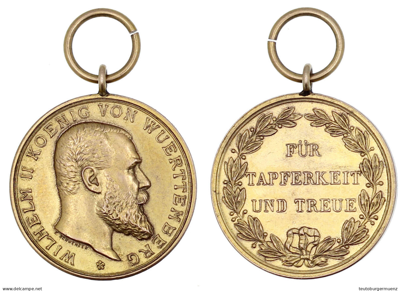 Goldene Medaille Für Tapferkeit Und Treue, Verl. 1914/1918 Mit Öse Und Ring. 28 Mm; 13,41 G. Vorzüglich/Stempelglanz. OE - Sonstige & Ohne Zuordnung