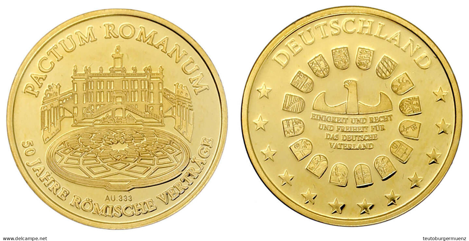 Euro-Serie "Römische Verträge" Mit 17 X 2 Euro Div. Länder Und Goldmedaille 2007 Auf 50 Jahre "Römische Verträge". 6,22  - Other & Unclassified