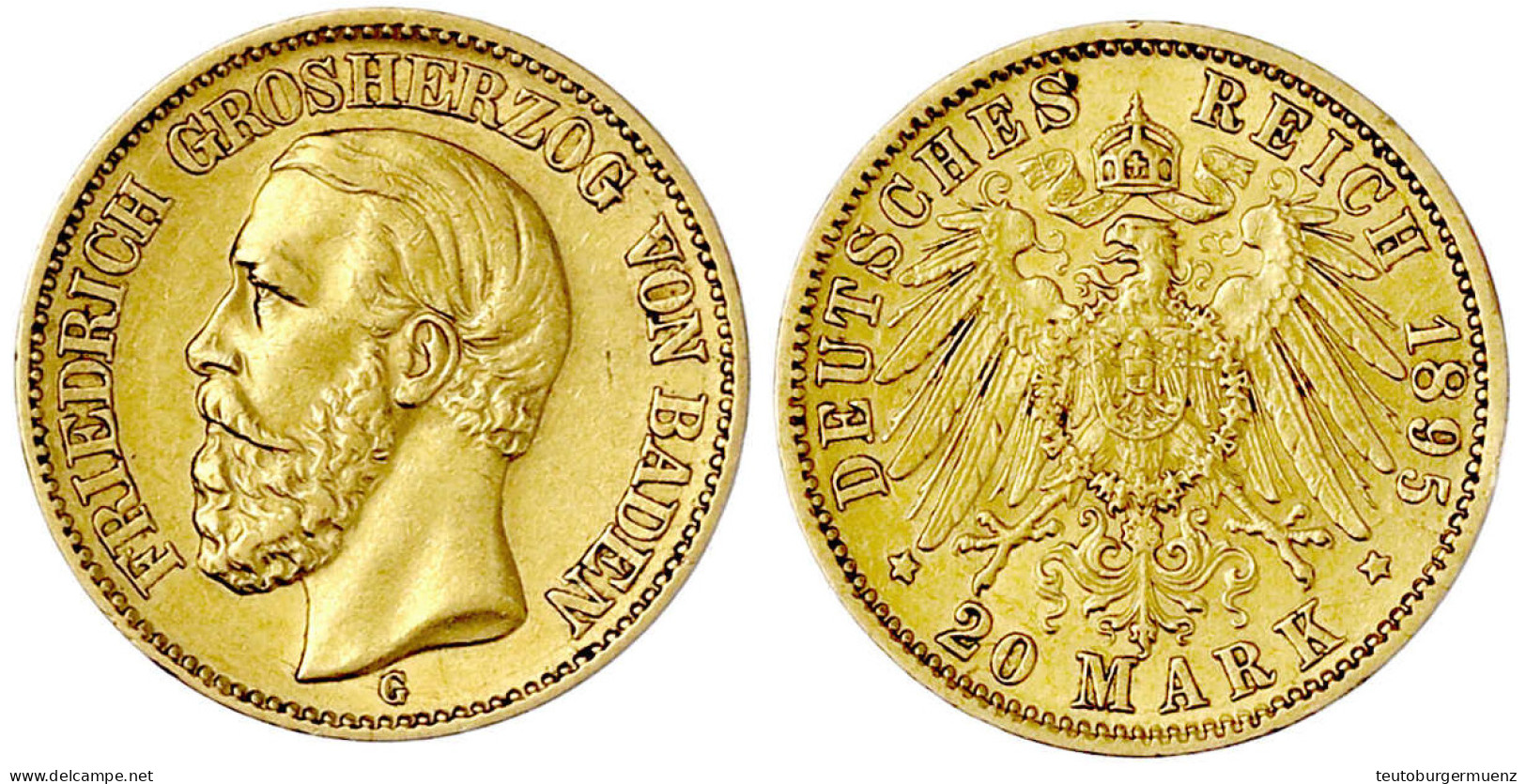 20 Mark 1895 G. Gutes Vorzüglich. Jaeger 189. - 5, 10 & 20 Mark Gold