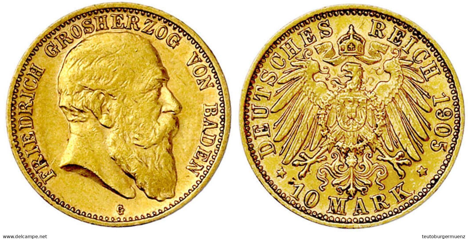 10 Mark 1905 G. Besseres Jahr. Gutes Vorzüglich. Jaeger 190. - 5, 10 & 20 Mark Gold