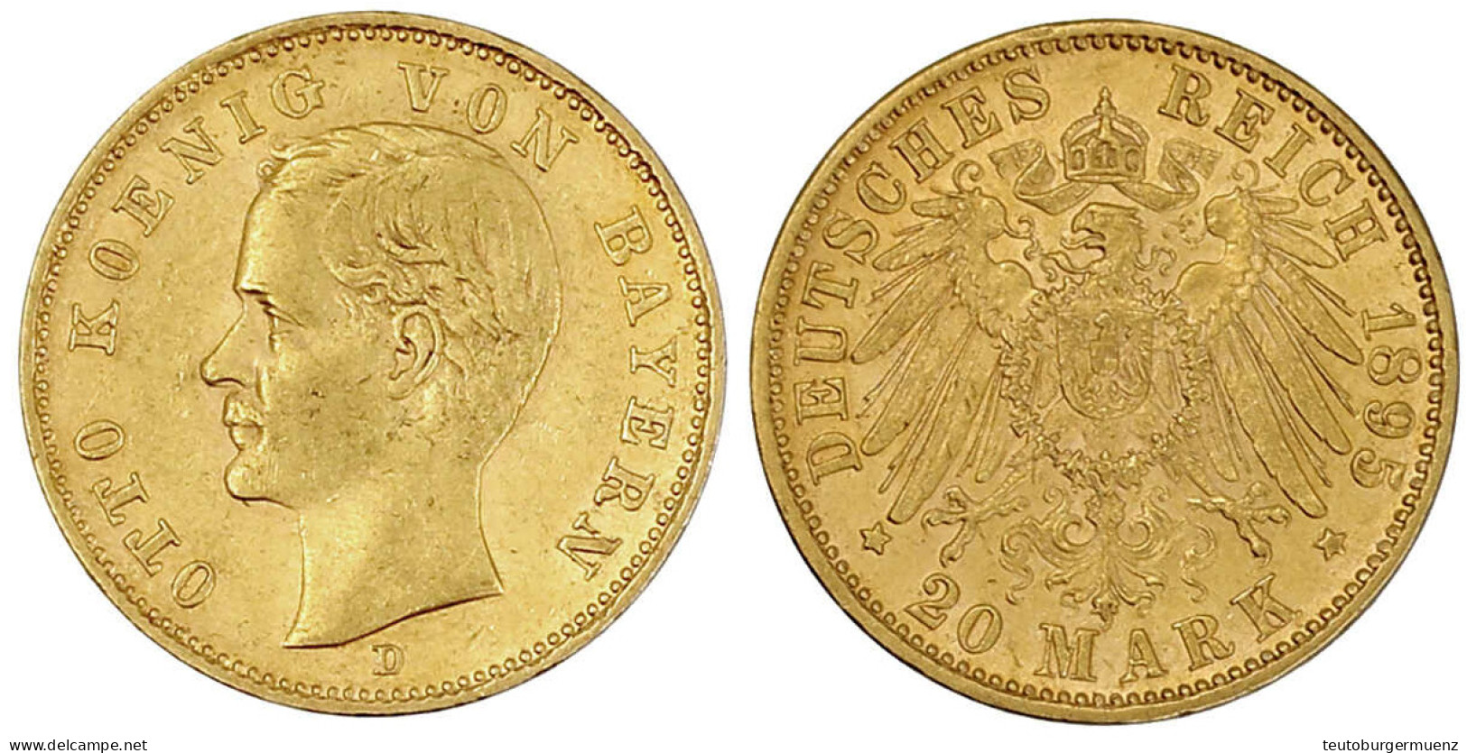 20 Mark 1895 D. Sehr Schön/vorzüglich. Jaeger 200. - 5, 10 & 20 Mark Gold