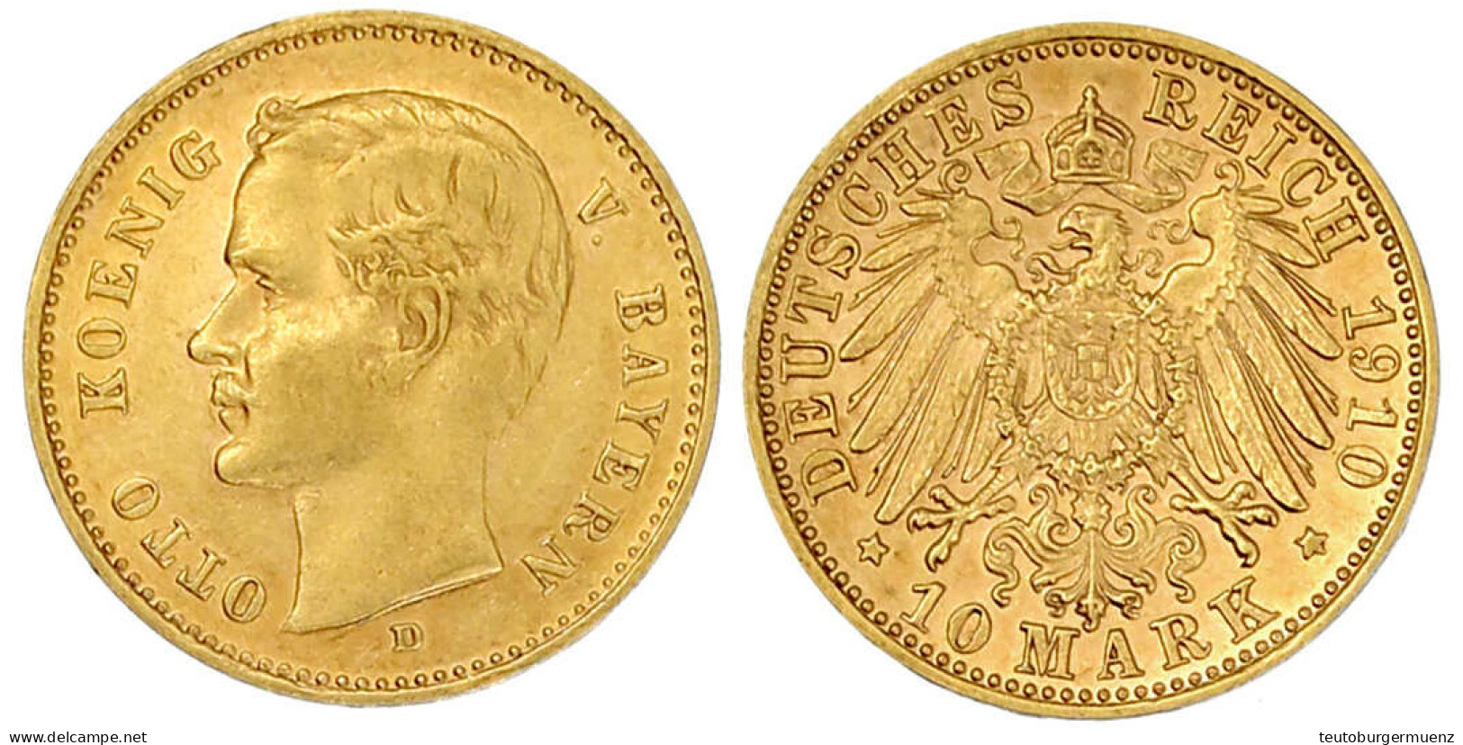 10 Mark 1910 D. Vorzüglich/Stempelglanz. Jaeger 201. - 5, 10 & 20 Mark Oro