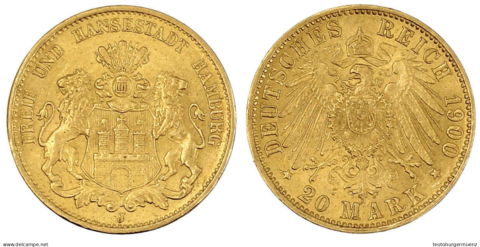 20 Mark 1900 J. Vorzüglich/Stempelglanz. Jaeger 212. - 5, 10 & 20 Mark Oro