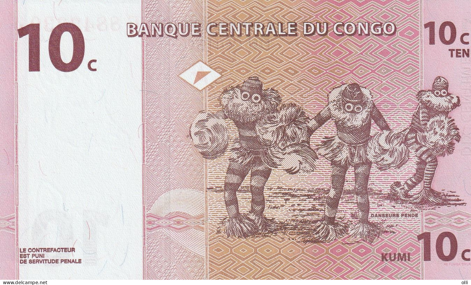 CONGO Dem:Rep. 10 Centime - 1997  P- 82 - Unc. - République Démocratique Du Congo & Zaïre