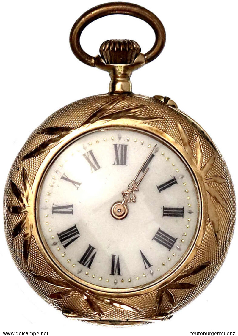 Schweizer Damentaschenuhr Gelbgold 585/1000 Um 1900. Gehäuse Hersteller Otto Graef, La Chaux-de-Fonds. Handaufzug. 29 Mm - Otros & Sin Clasificación