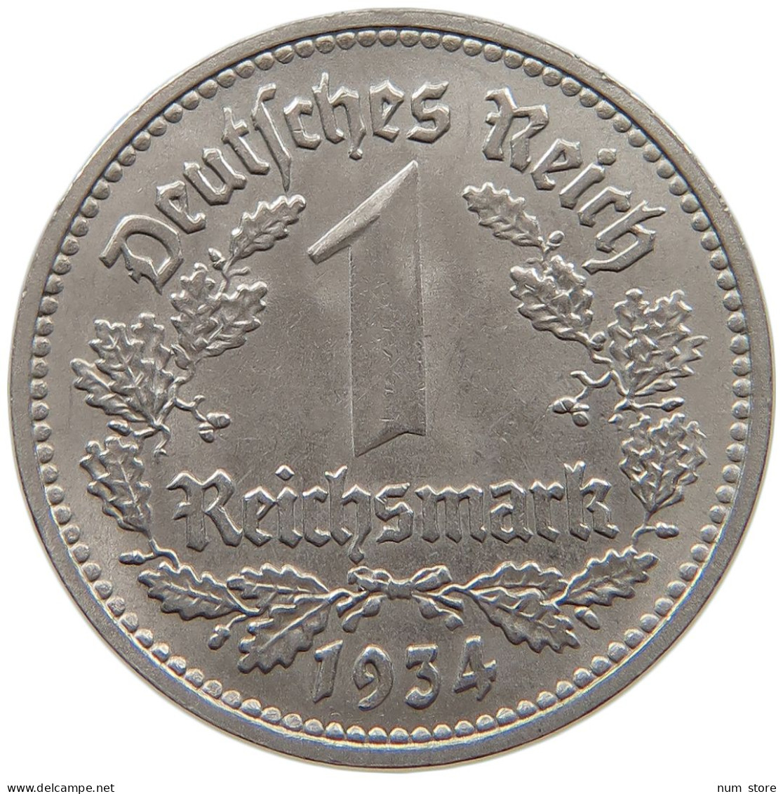 DRITTES REICH MARK 1934 D J.354 #a086 1055 - 1 Reichsmark