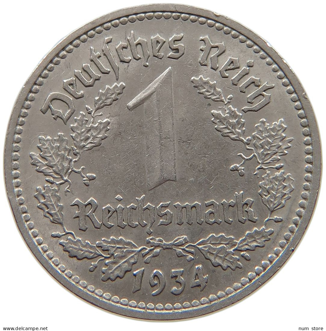 DRITTES REICH MARK 1934 D J.354 #a086 1069 - 1 Reichsmark