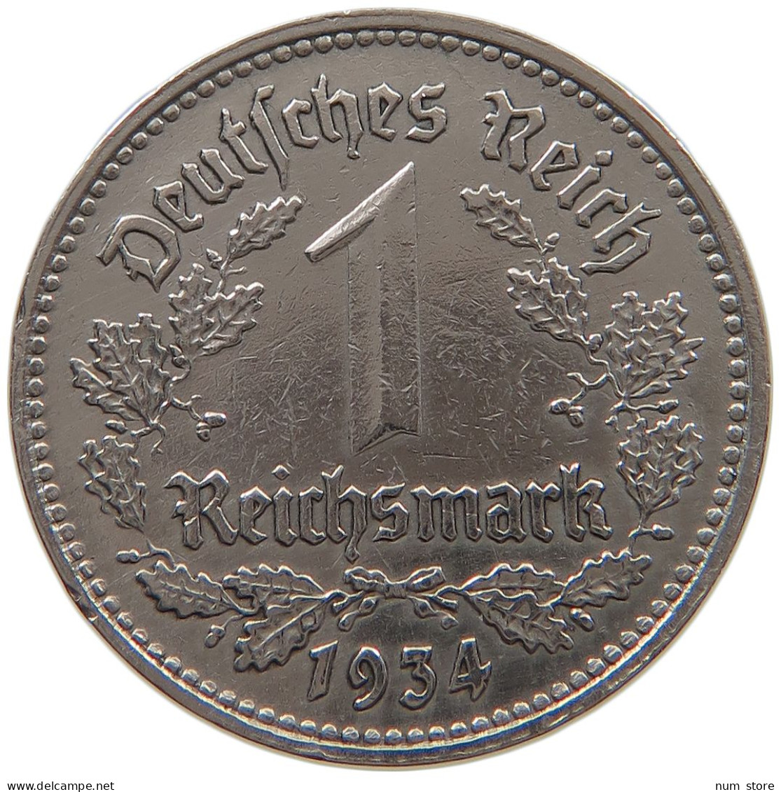 DRITTES REICH MARK 1934 D J.354 #a072 0285 - 1 Reichsmark