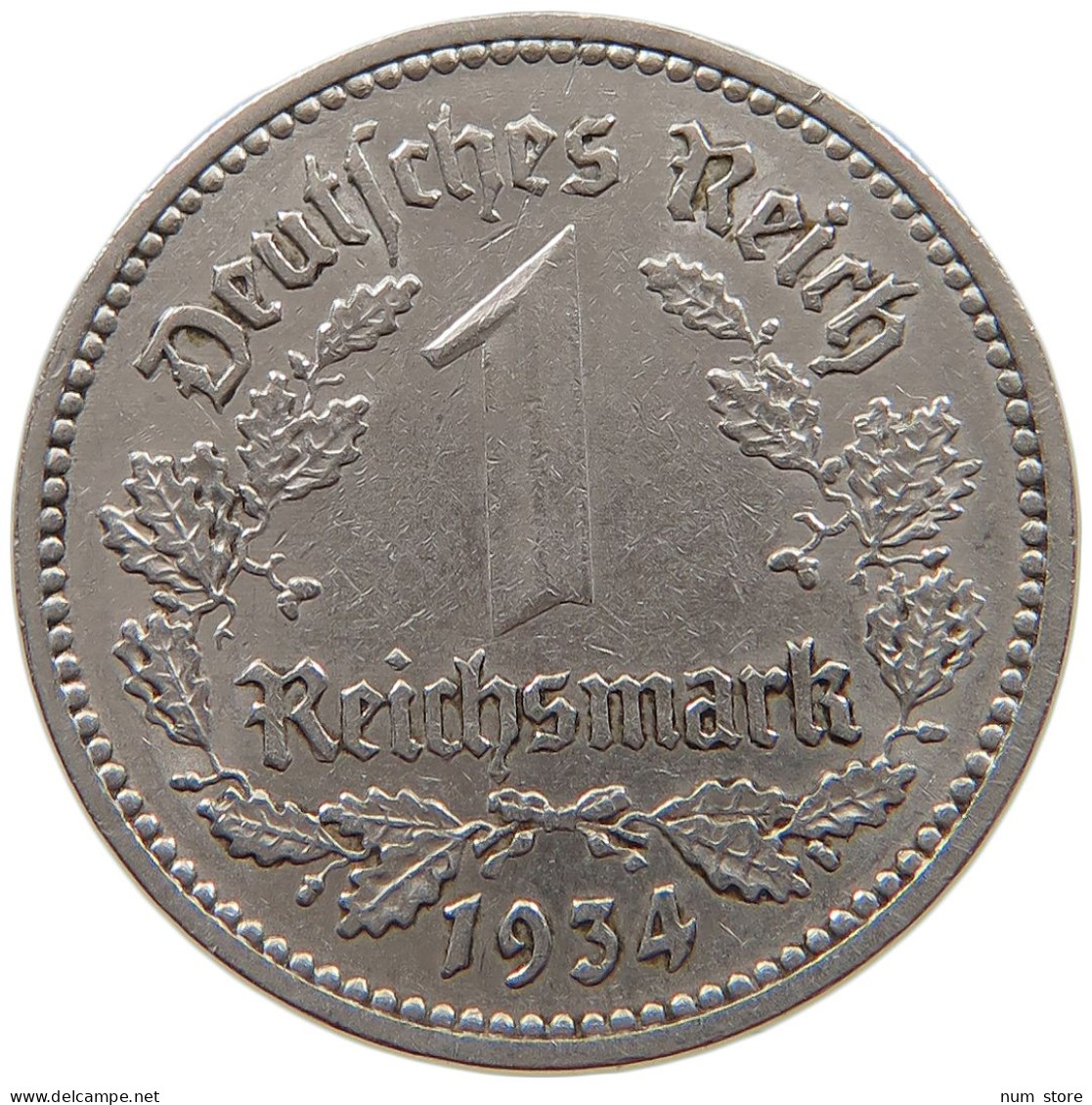 DRITTES REICH MARK 1934 A J.354 #a086 1025 - 1 Reichsmark