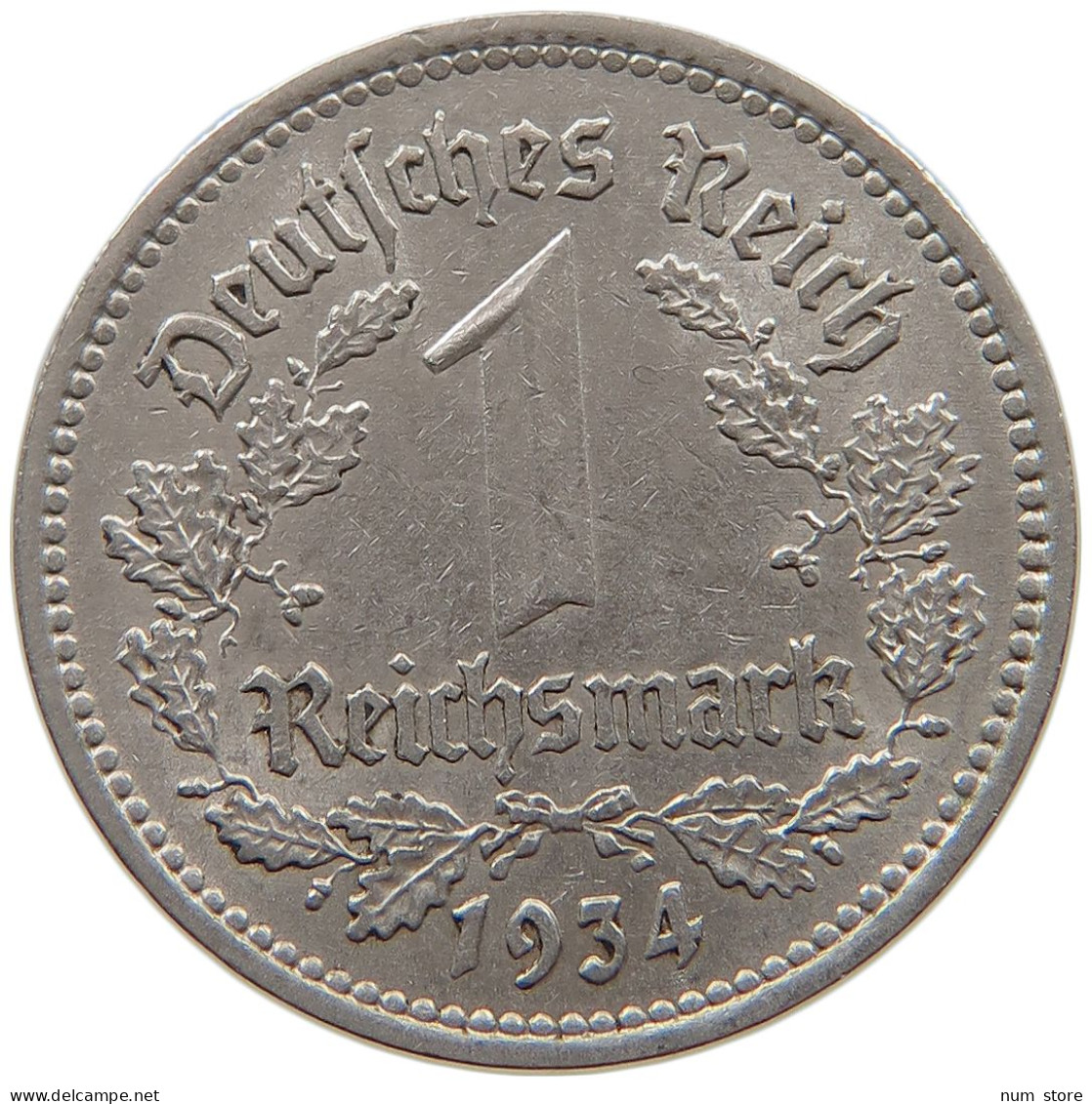 DRITTES REICH MARK 1934 A J.354 #a086 1027 - 1 Reichsmark