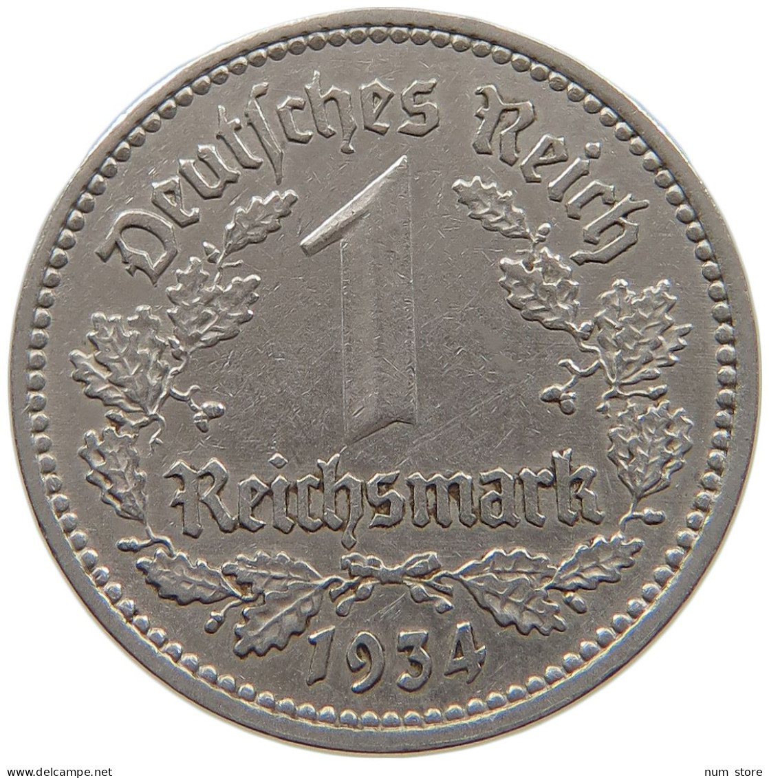 DRITTES REICH MARK 1934 A J.354 #a086 1021 - 1 Reichsmark