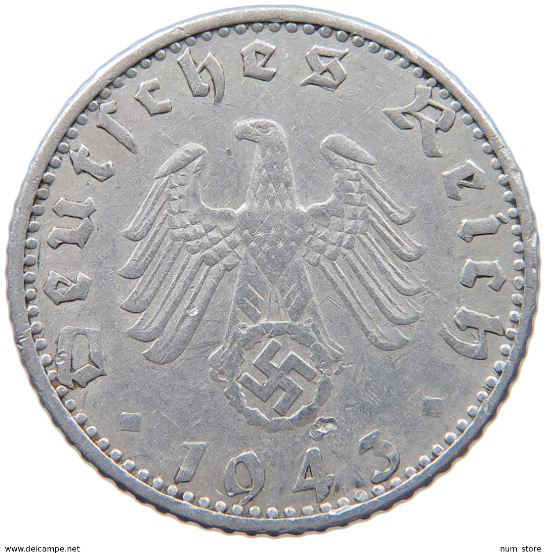 DRITTES REICH 50 PFENNIG 1943 G  #c040 0209 - 5 Reichsmark