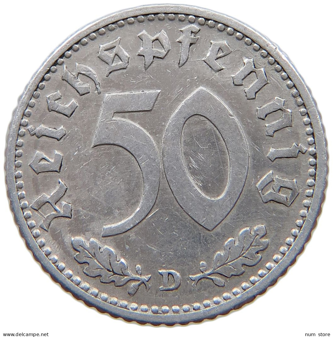 DRITTES REICH 50 PFENNIG 1941 D  #s055 0843 - 5 Reichsmark
