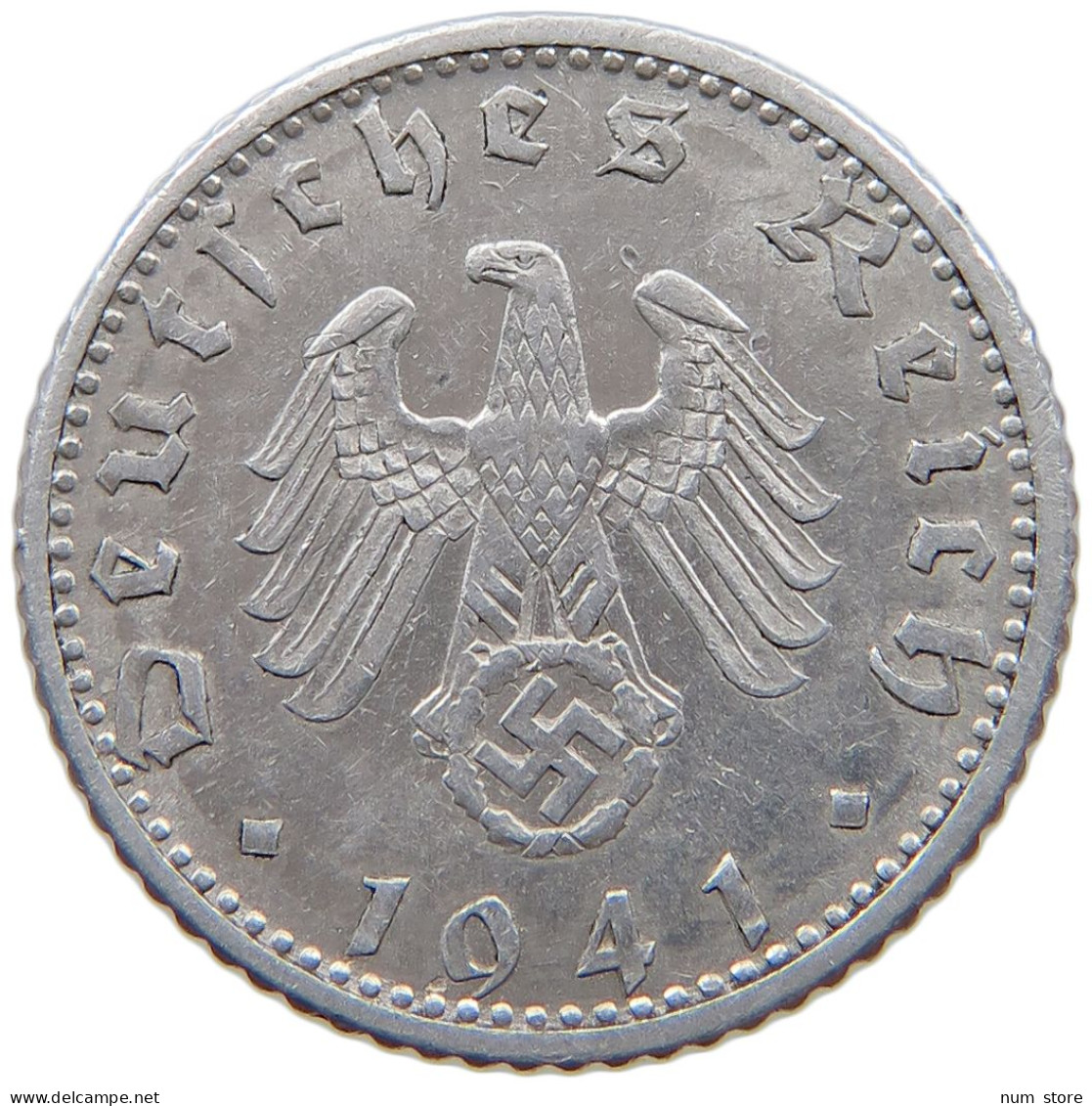 DRITTES REICH 50 PFENNIG 1941 D  #s055 0843 - 5 Reichsmark